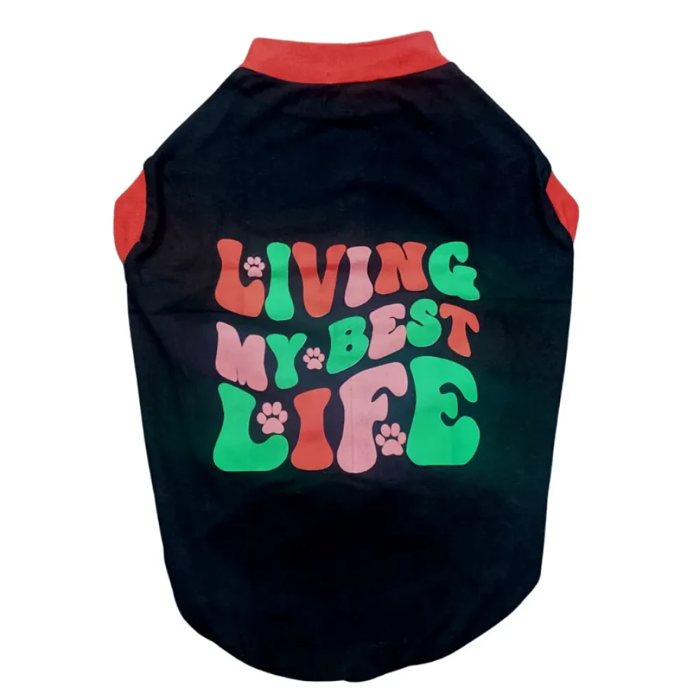 Pet Set Go Living My Best Life T-shirt for Dogs (Black) - Image 6
