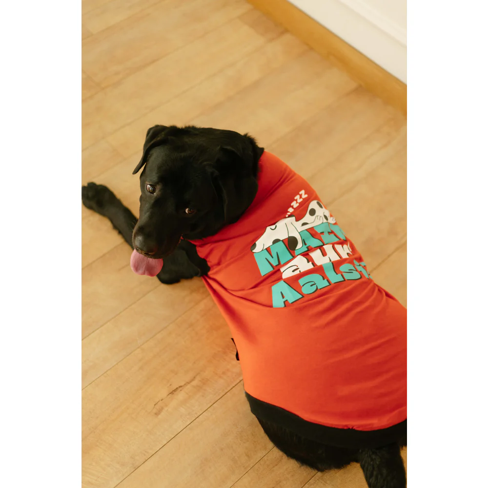 Pet Set Go Main Aur Aalsi T-shirt for Dog (Red) - Image 4