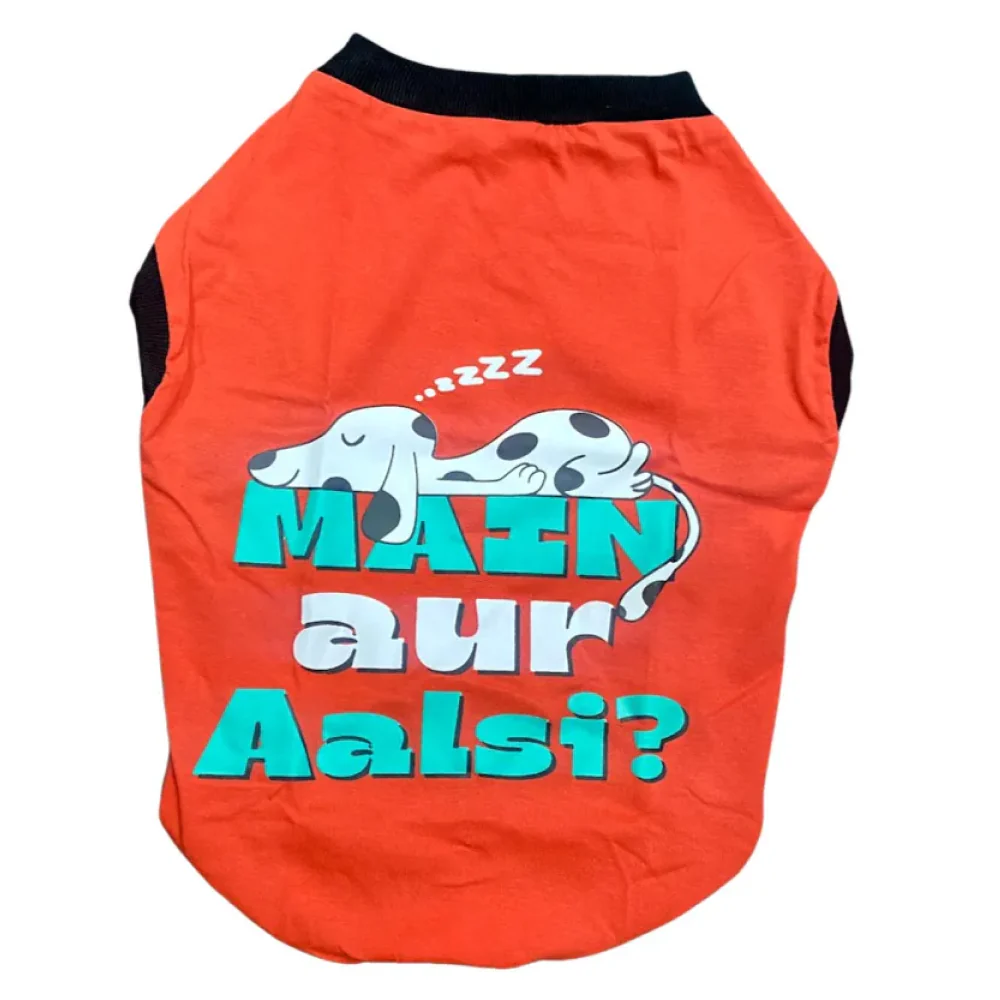 Pet Set Go Main Aur Aalsi T-shirt for Dog (Red) - Image 6