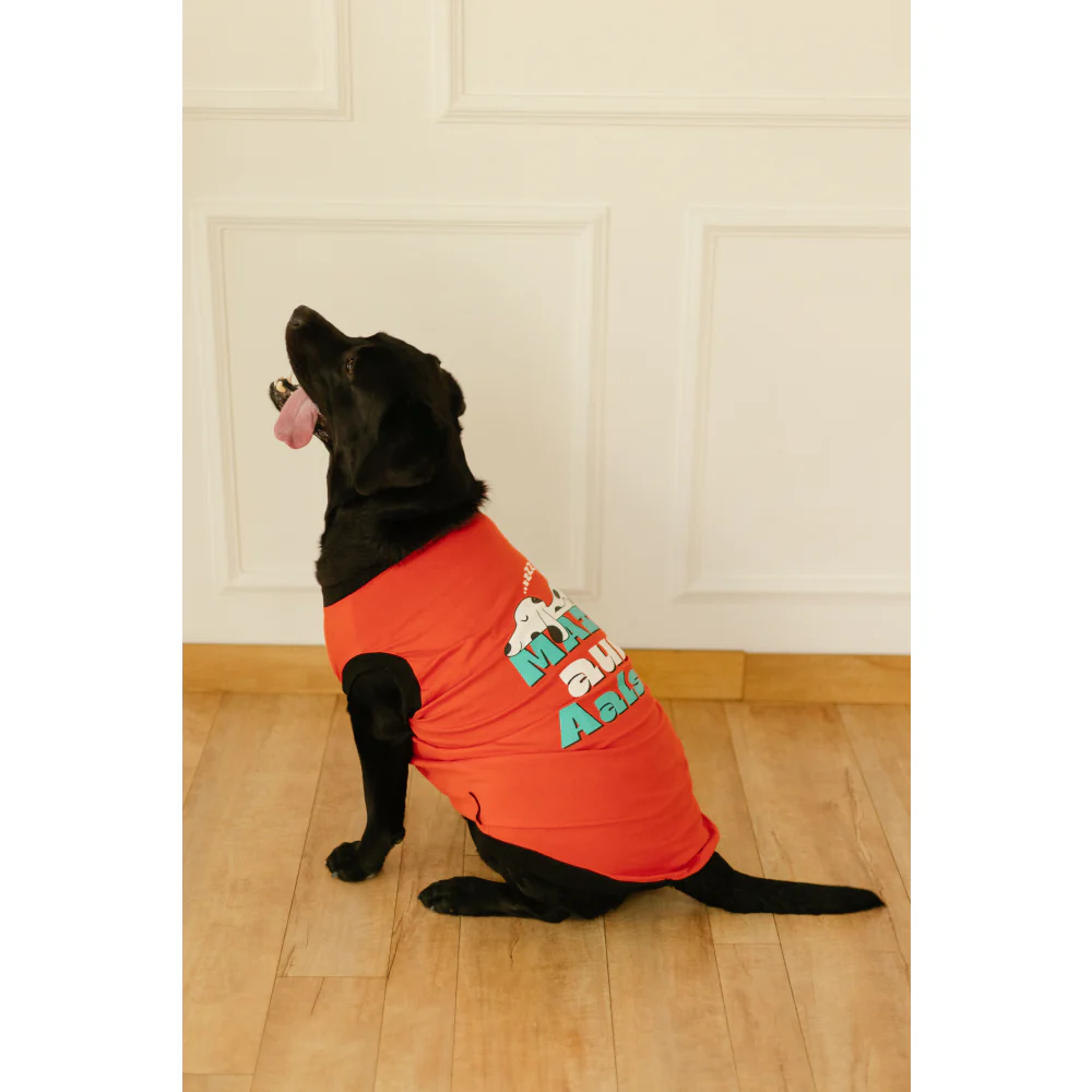 Pet Set Go Main Aur Aalsi T-shirt for Dog (Red) - Image 9