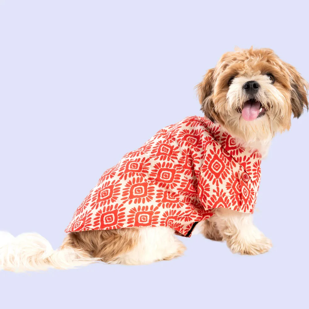 Pet Set Go Noor Cotton Shirt for Dogs (Red) - Image 3