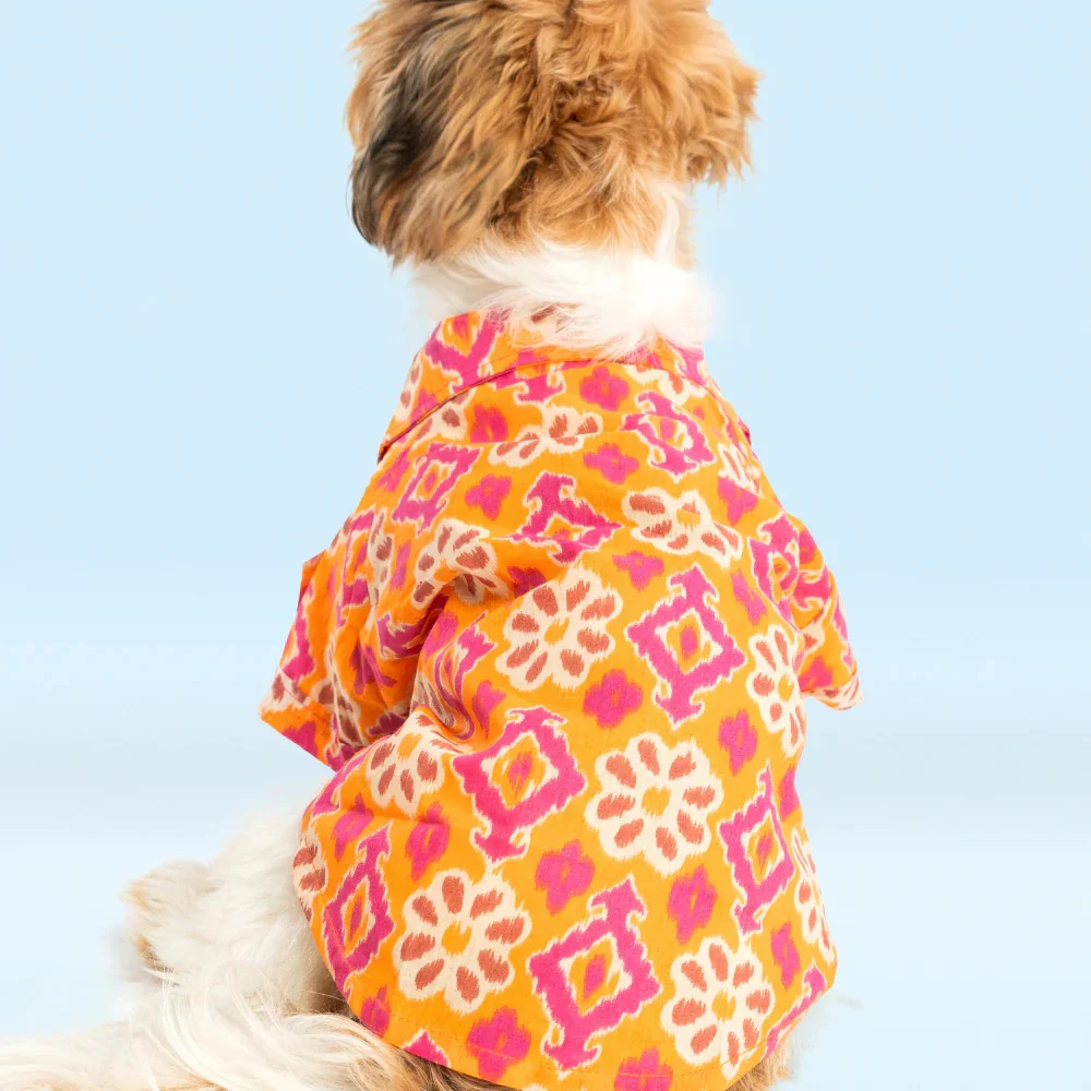 Pet Set Go Phool Cotton Shirt for Dogs (Orange) - Image 3