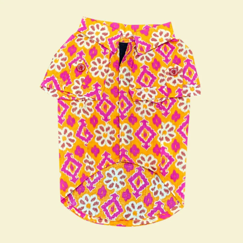 Pet Set Go Phool Cotton Shirt for Dogs (Orange) - Image 4