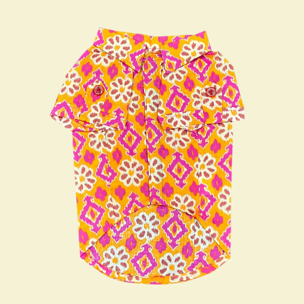 Pet Set Go Phool Cotton Shirt for Dogs (Orange) - Image 6