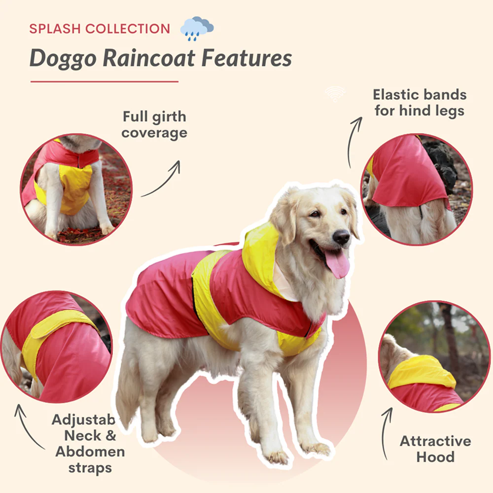 Pet Set Go Splash Waterproof Raincoat for Dogs (Red/Yellow) - Image 3