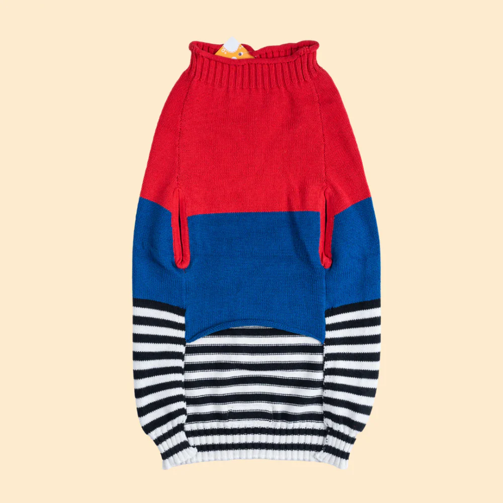 Pet Set Go Striped Sweater for Dogs (Red/Blue) - Image 10