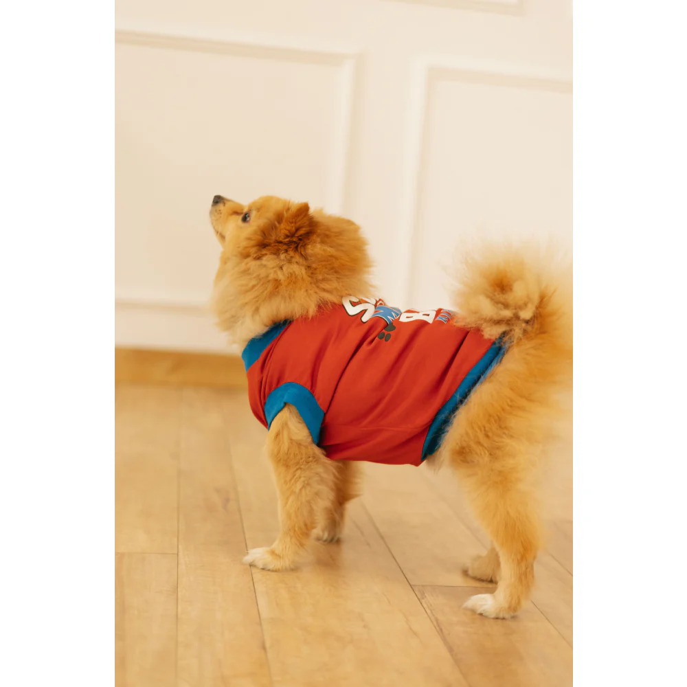 Pet Set Go Sunta Toh Mein Baap Ki Nahi T-shirt (Red) - Image 6