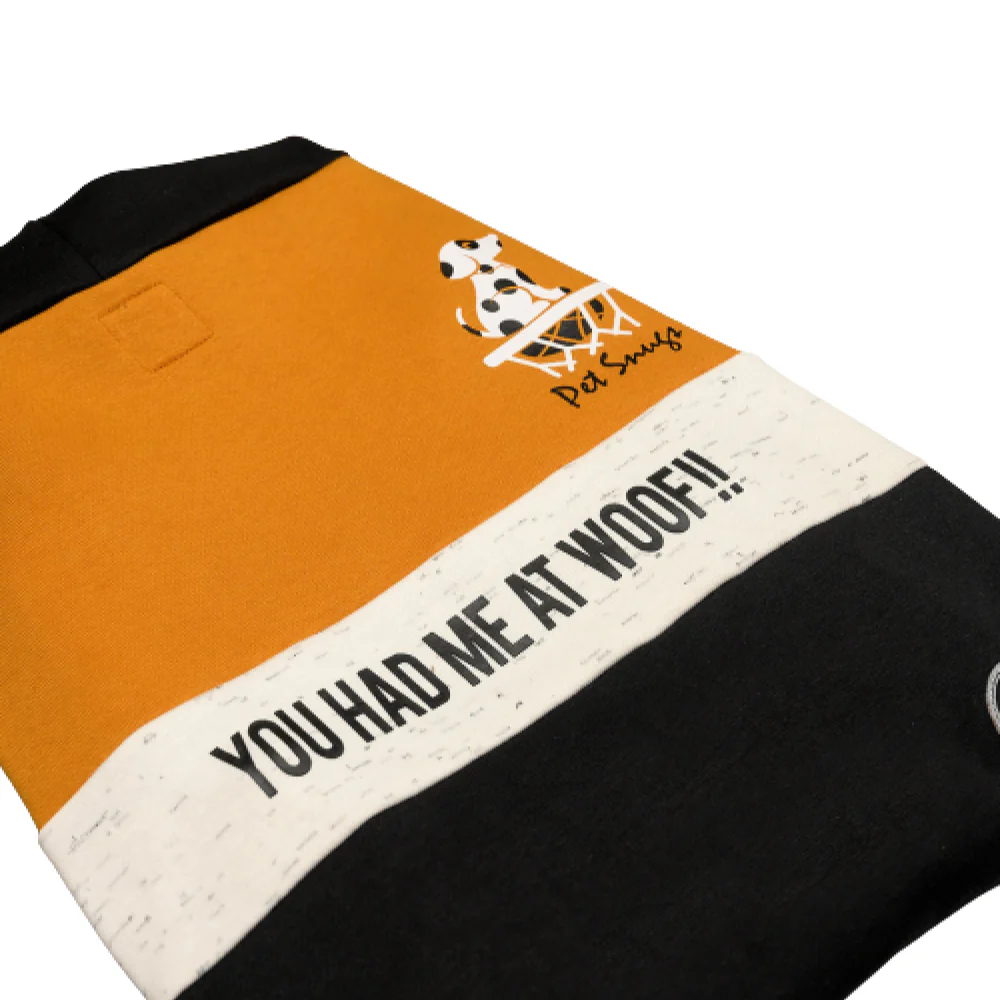Pet Snugs Basketball Print Sweatshirt For Dogs (Mustard White & Black) - Image 2