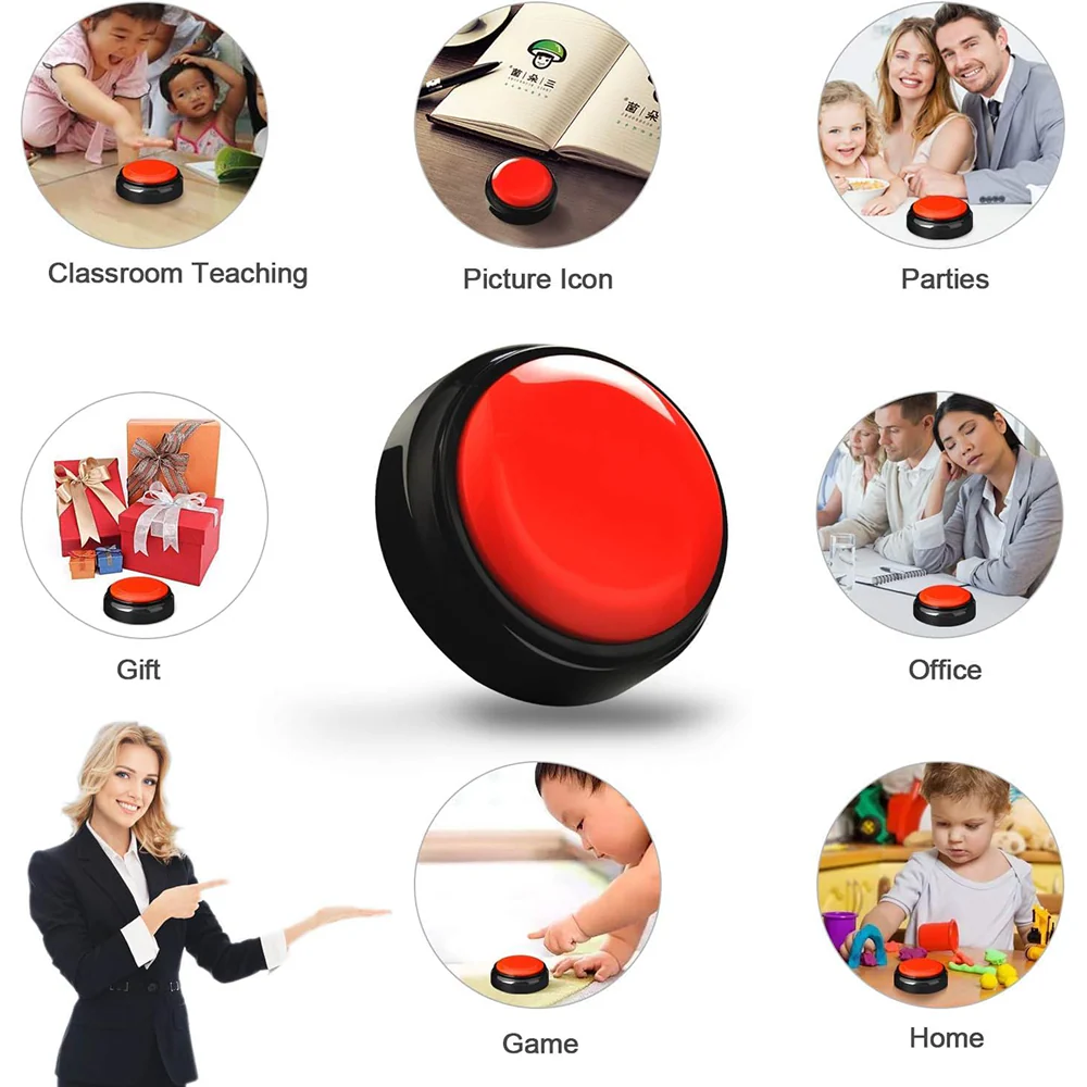 Pet Vogue Voice Recording Interactive Button for Dogs & Cats (Red) - Image 5