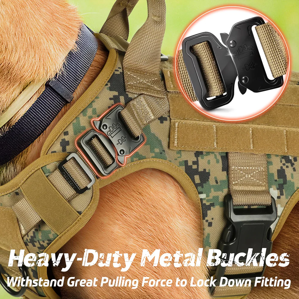 Pet Vogue Adjustable Military Vest Heavy Duty Harness with Handle for Dogs (Army) - Image 3