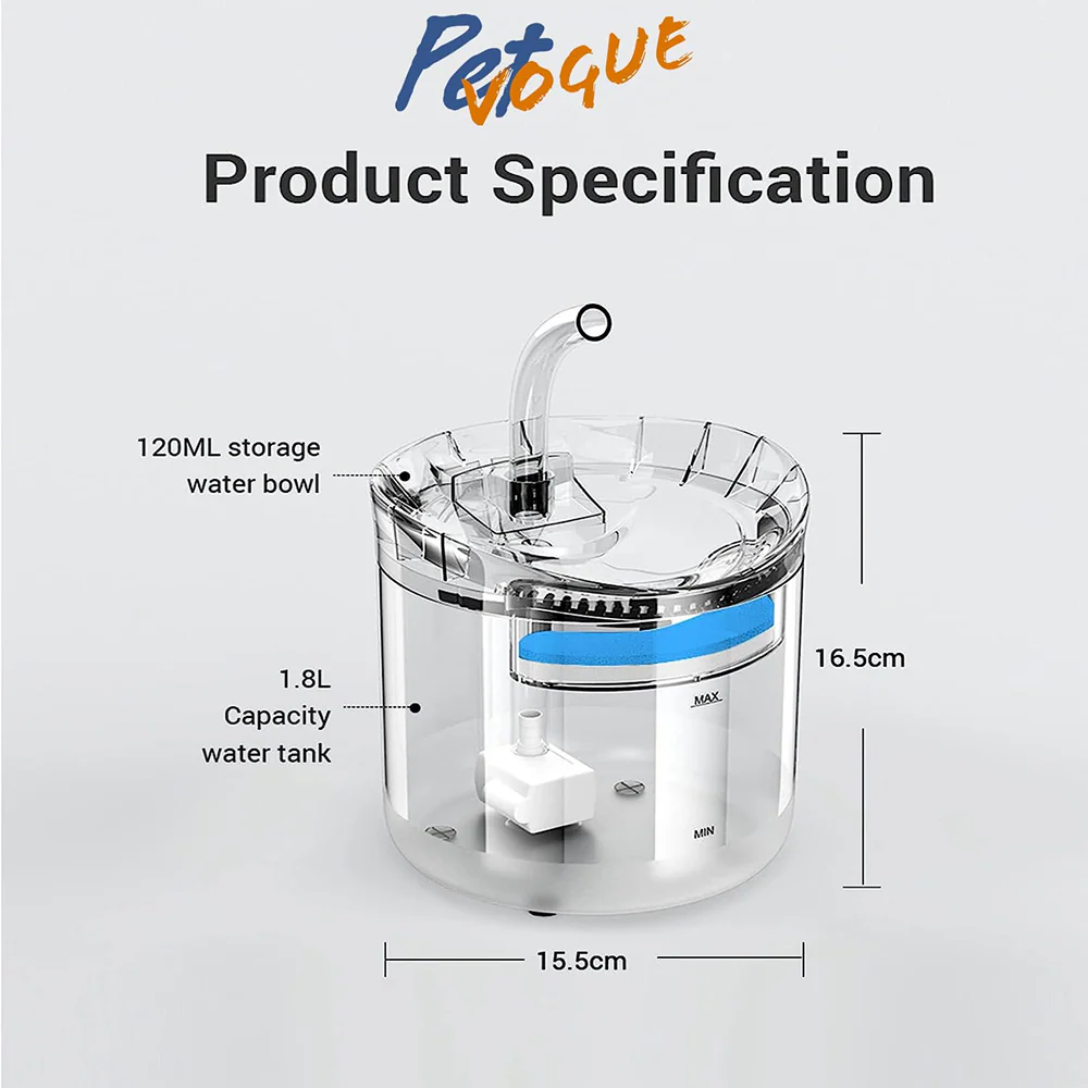 Pet Vogue Automatic Water Fountain and Filter for Cats and Dogs - Image 2