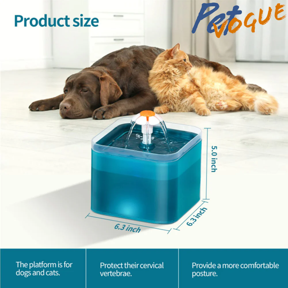 Pet Vogue Automatic Water Fountain with LED Light for Cats and Dogs (Blue) - Image 3