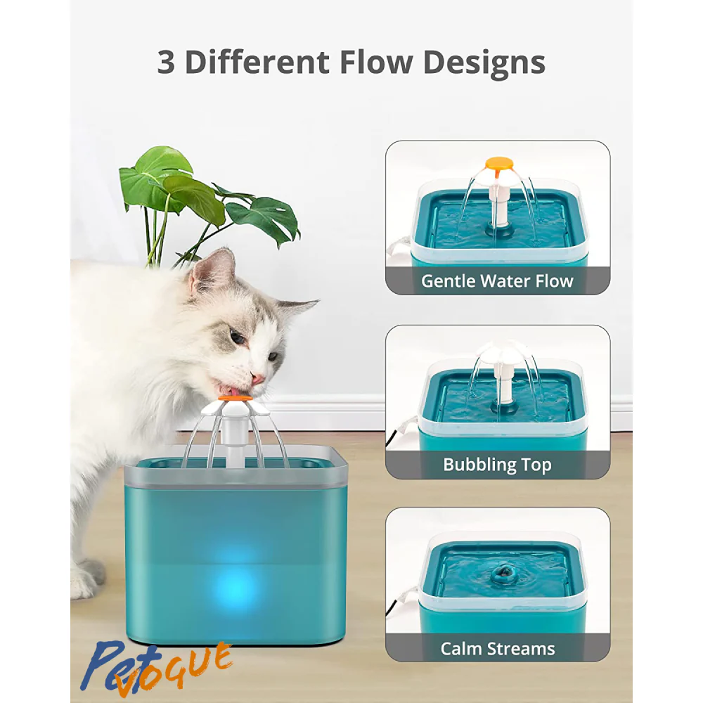 Pet Vogue Automatic Water Fountain with LED Light for Cats and Dogs (Blue) - Image 5