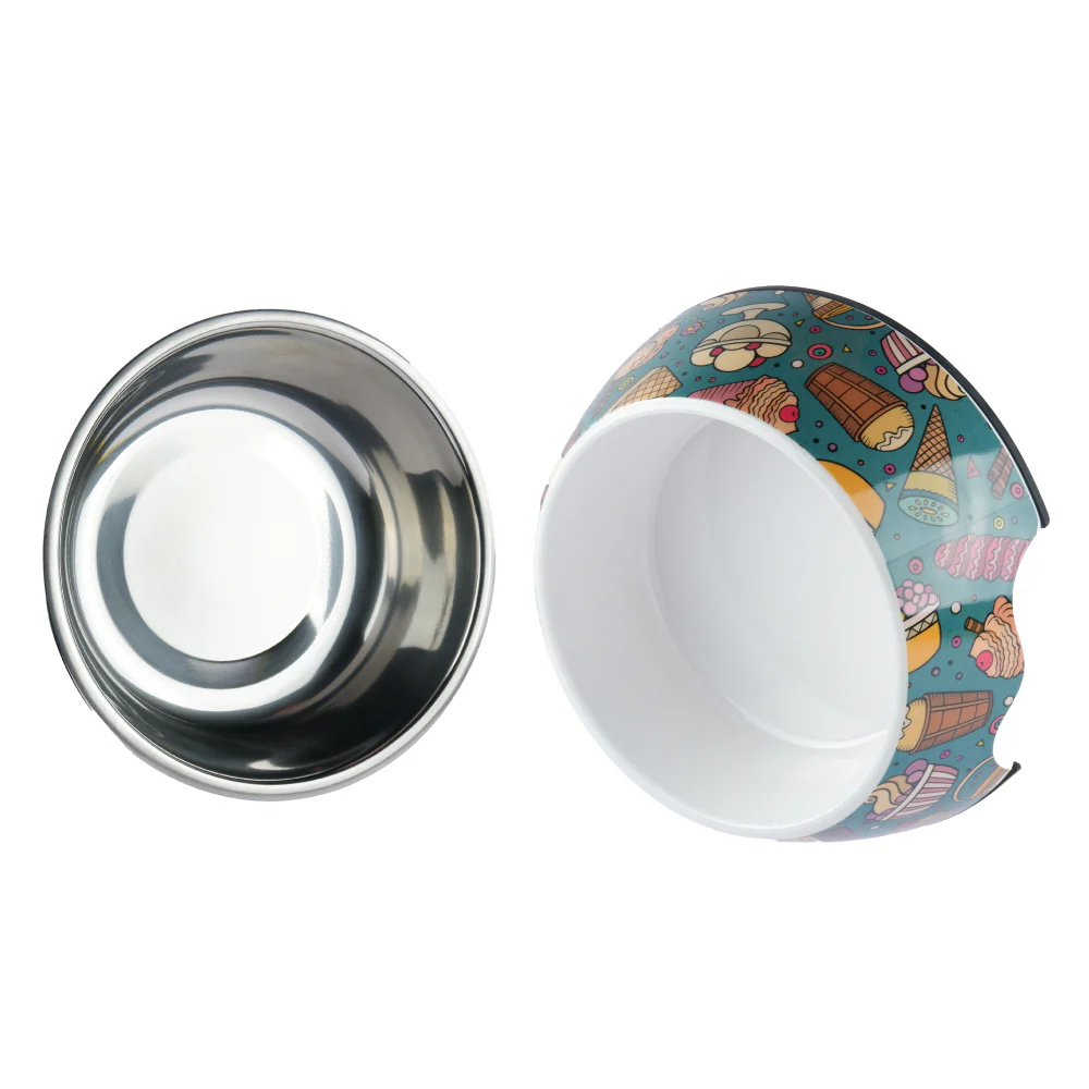Pet Vogue Ice Cream and Muffins Pattern Colourful Bowl for Dogs and Cats - Image 4