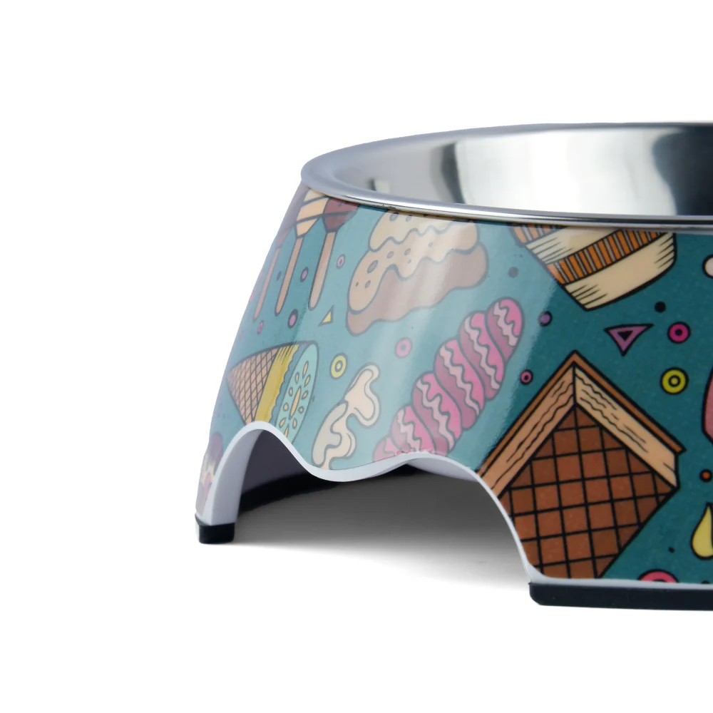Pet Vogue Ice Cream and Muffins Pattern Colourful Bowl for Dogs and Cats - Image 5