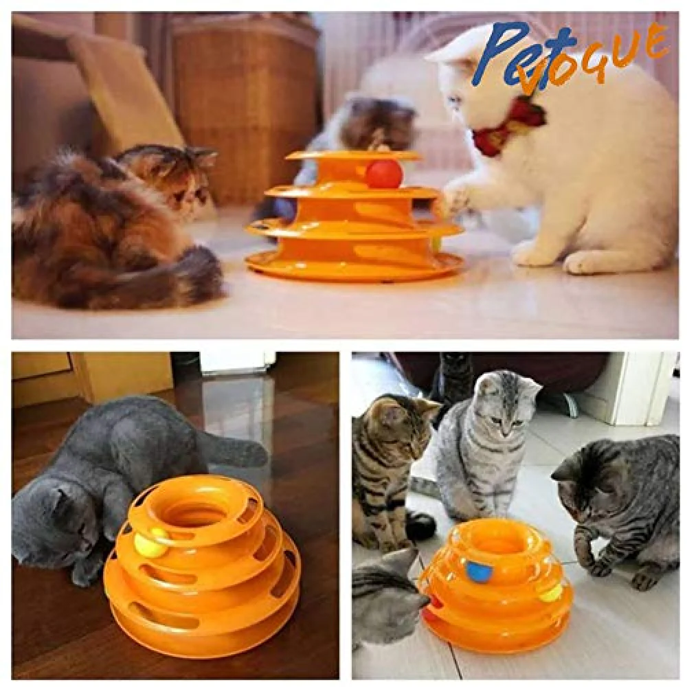 Pet Vogue Multi Level Interactive Puzzle Toy for Cats (Orange) - Image 3