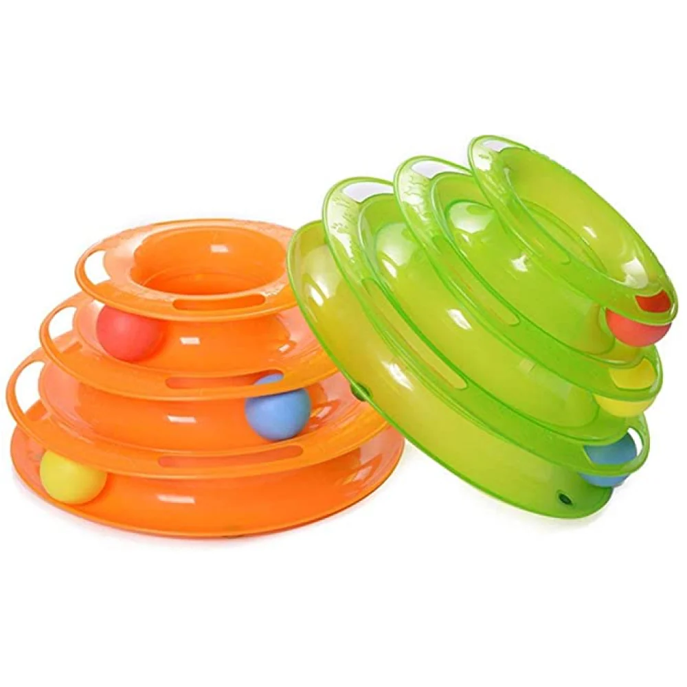Pet Vogue Multi Level Puzzle Toy for Cats (Orange) - Image 2
