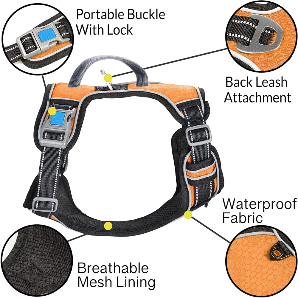 Pet Vogue No Pull Reflective Harness for Dogs (Orange) - Image 3