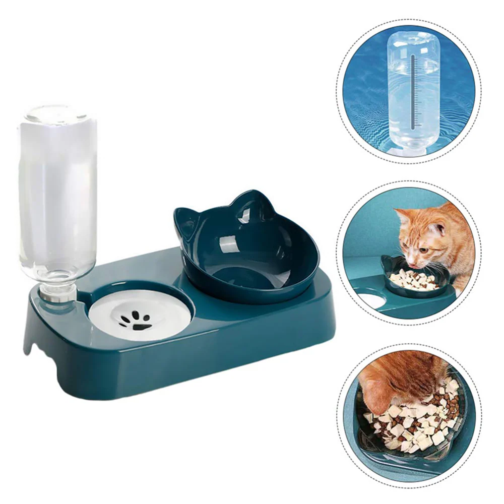 Pet Vogue Plastic Cute Food and Water Bowl for Cats (Blue) - Image 4