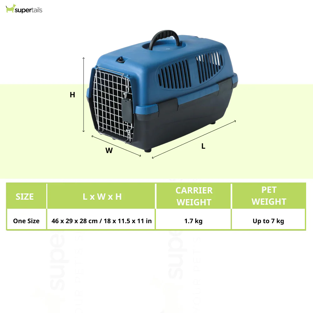 Pet Vogue Plastic Portable Carrier for Dogs and Cats (Dark Blue & Black) - Image 2