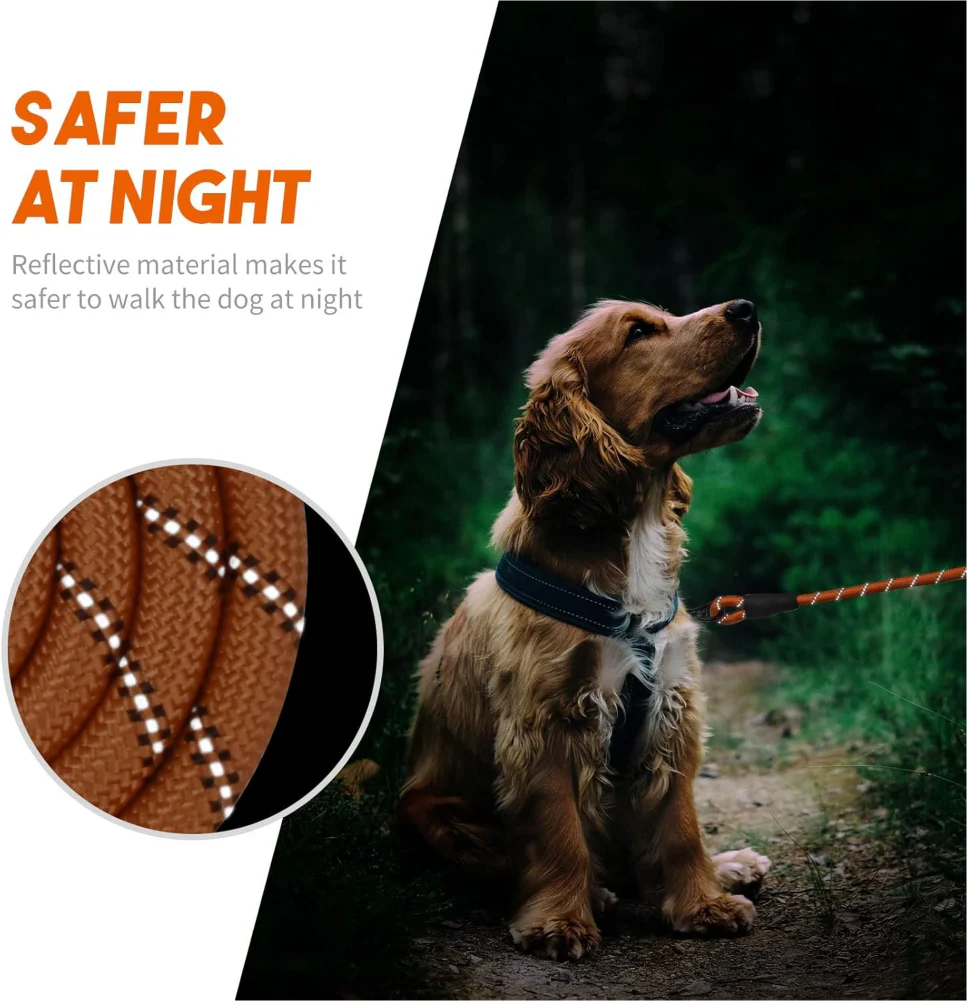 Pet Vogue Reflective Rope Leash for Dogs (Orange) - Image 5