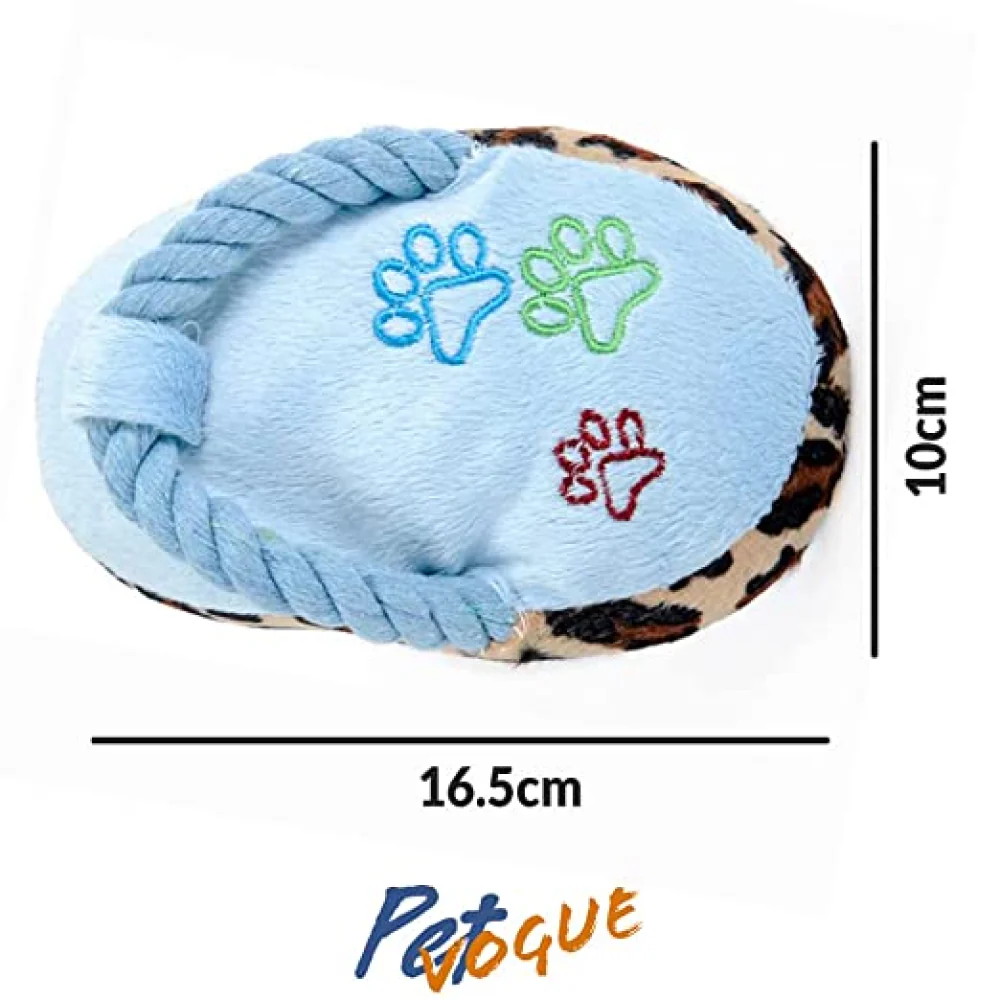 Pet Vogue Sandal Shaped Plush Toy for Dogs (Blue) | For Soft Chewers - Image 2