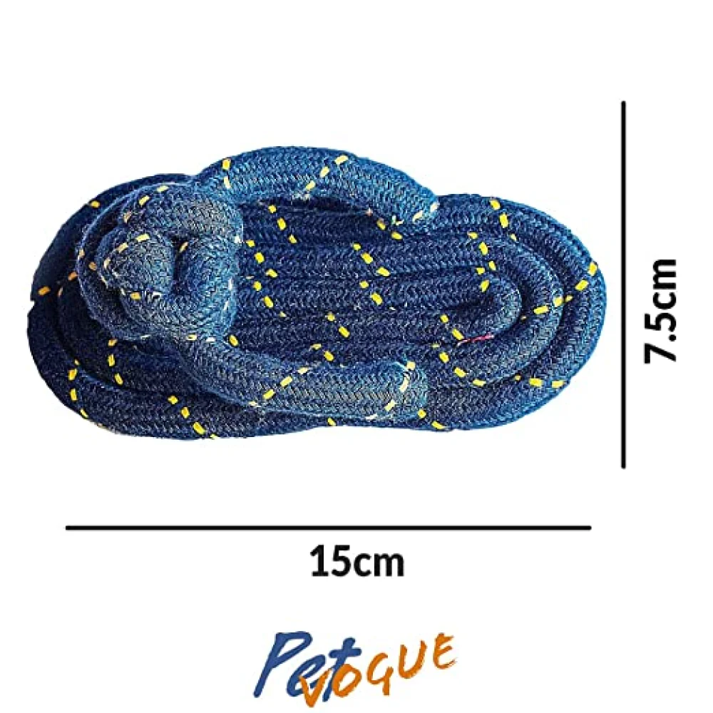 Pet Vogue Sandal Shaped Rope Toy for Dogs (Blue) | For Medium Chewers (Dark Blue) - Image 3