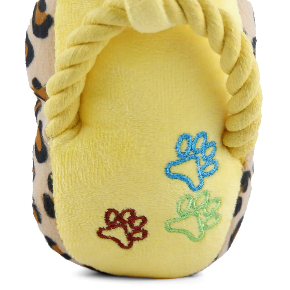 Pet Vogue Sandal Shaped Yellow Plush Toy for Dogs | For Soft Chewers - Image 2