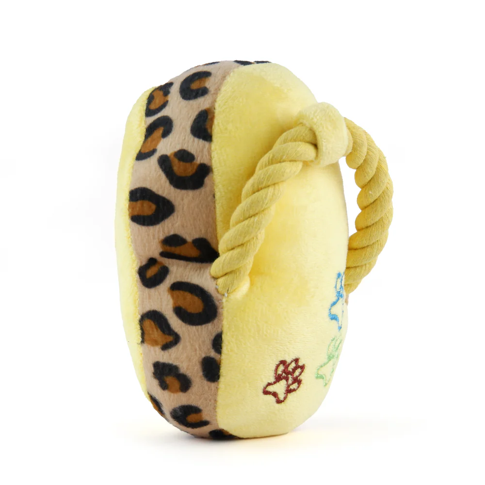 Pet Vogue Sandal Shaped Yellow Plush Toy for Dogs | For Soft Chewers - Image 3