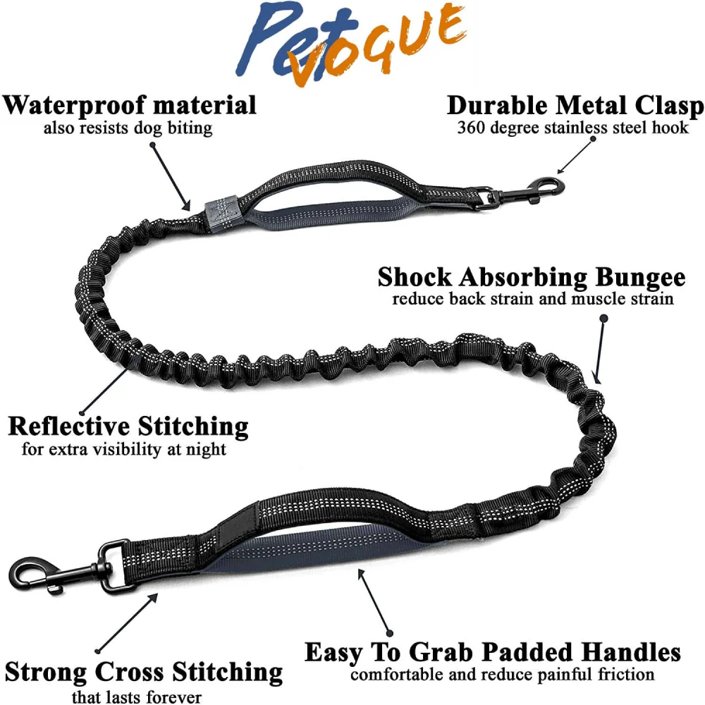 Pet Vogue Shock Proof Hands-Free Dog Leash for Medium and Large Dogs (5ft) - Image 4
