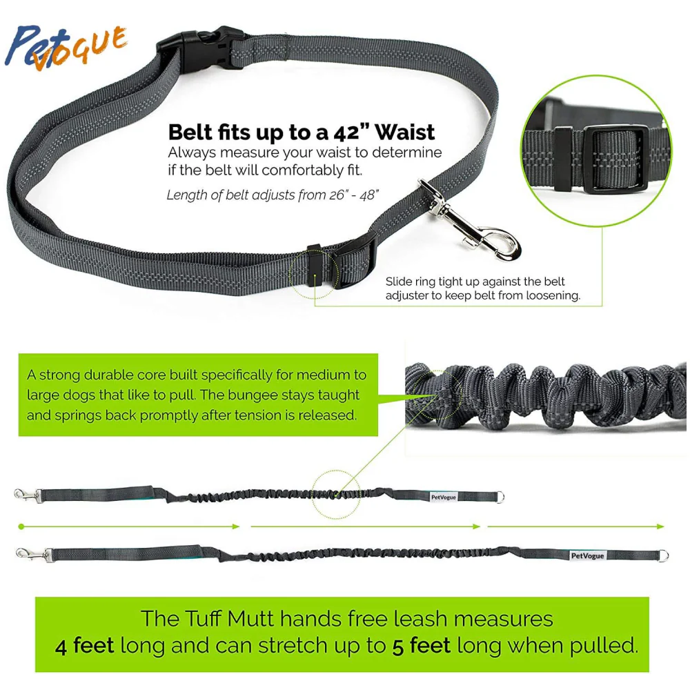 Pet Vogue Shock Proof Hands-Free Dog Leash for Medium and Large Dogs (5ft) - Image 5