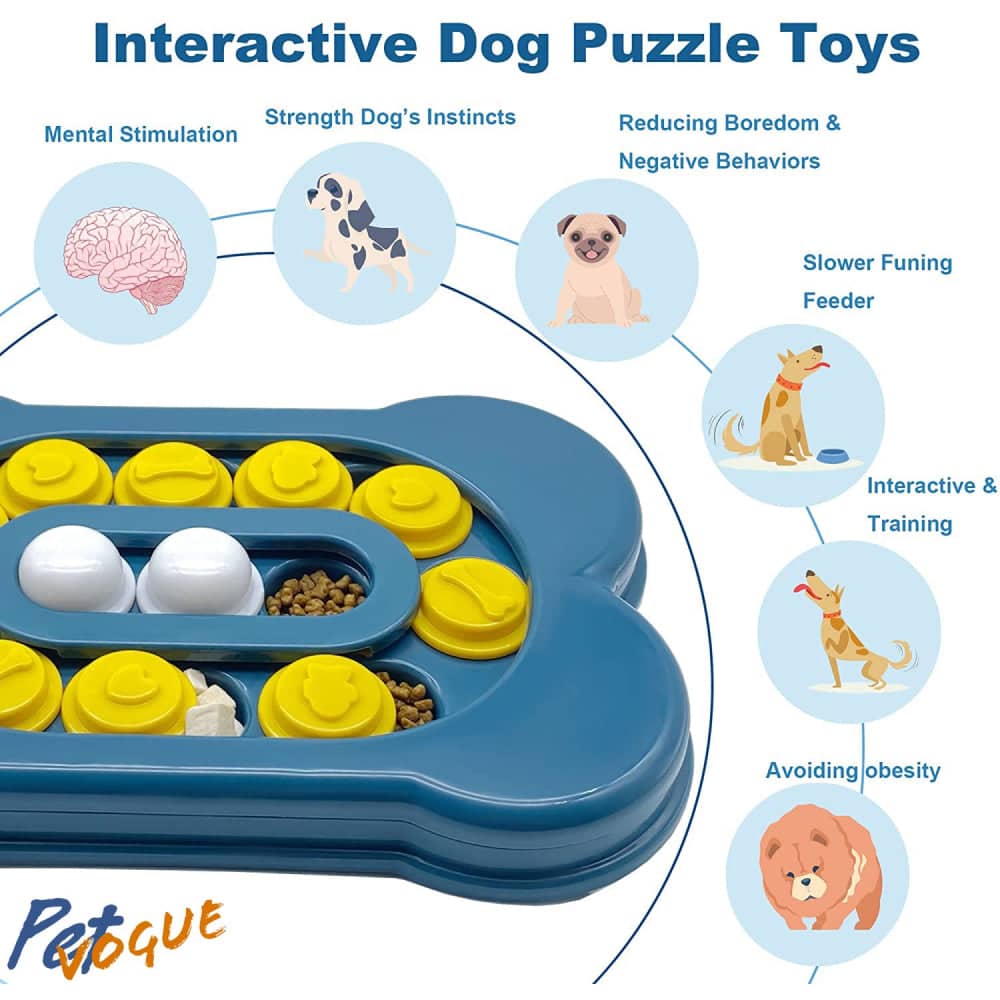 Pet Vogue Slow Feeder Bone Shaped Toy for Dogs | For Medium Chewers (Dark Blue) - Image 3