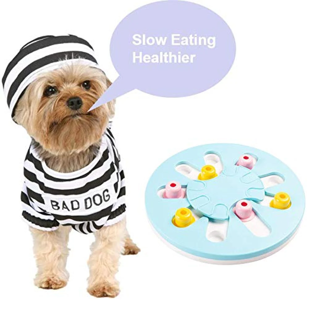 Pet Vogue Slow Feeder Puzzle Toy with Dispenser for Dogs and Cats (Blue) - Image 3