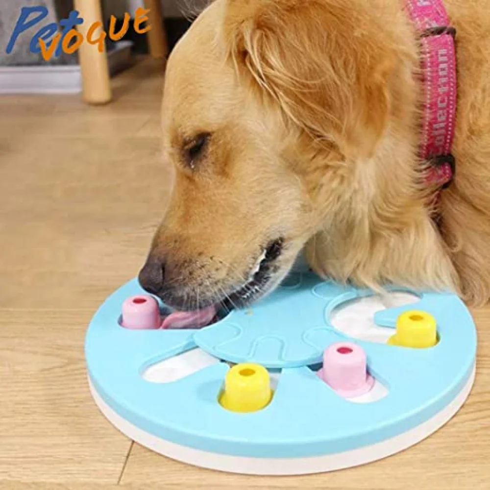 Pet Vogue Slow Feeder Puzzle Toy with Dispenser for Dogs and Cats (Blue) - Image 4
