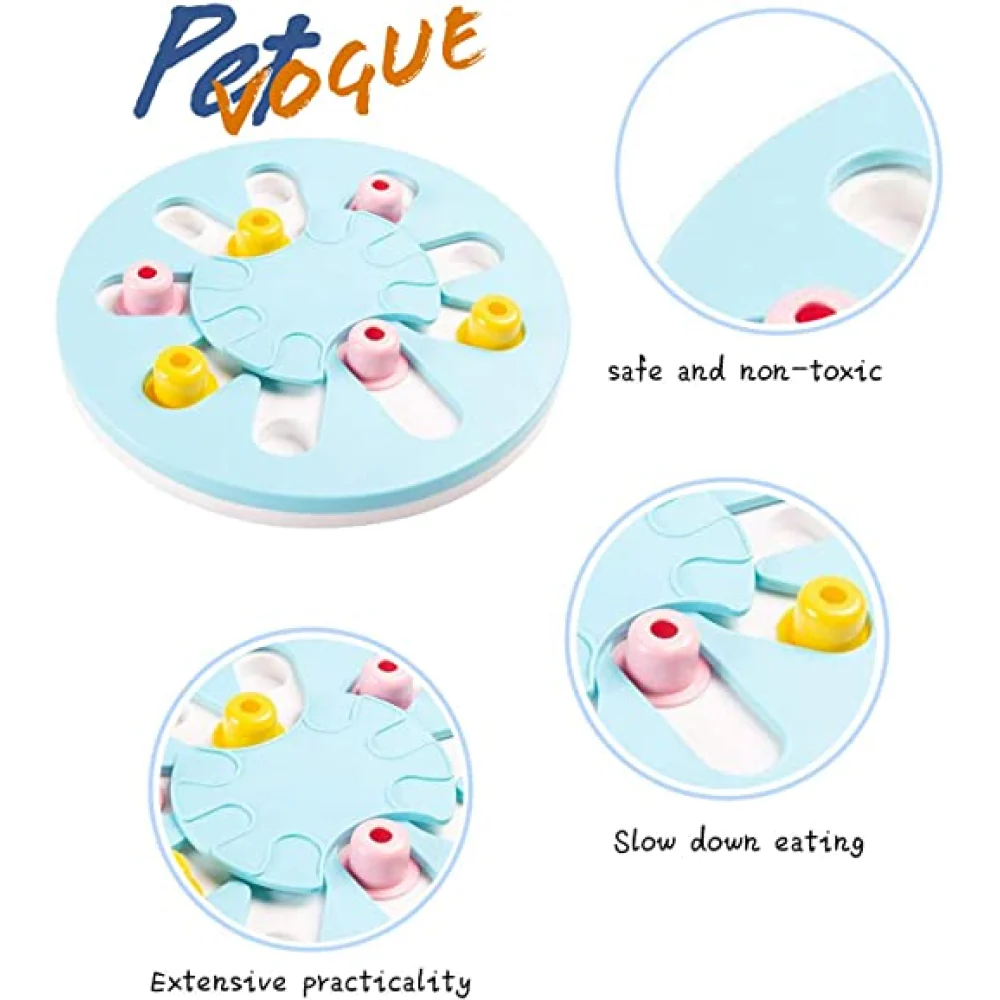 Pet Vogue Slow Feeder Puzzle Toy with Dispenser for Dogs and Cats (Blue) - Image 5