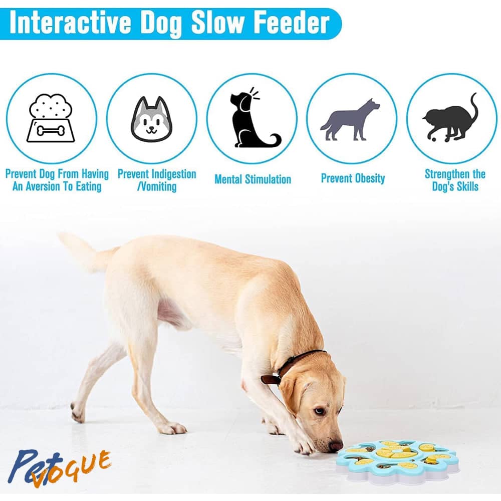 Pet Vogue Slow Feeder Flower Shaped Toy for Dogs and Cats (Blue) - Image 5