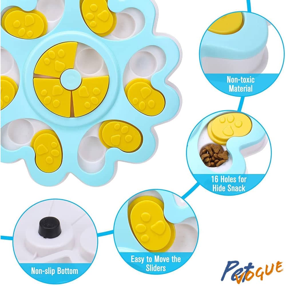 Pet Vogue Slow Feeder Flower Shaped Toy for Dogs and Cats (Blue) - Image 7