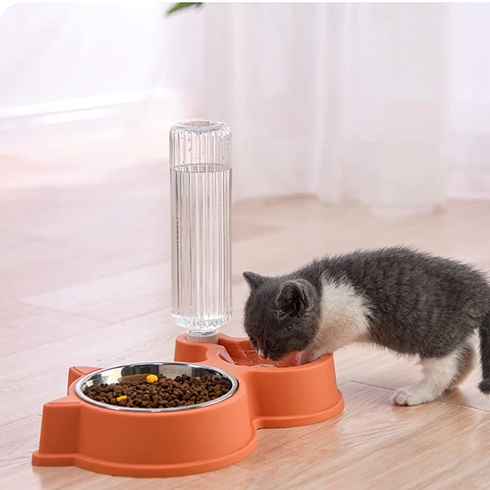 Pet Vogue Slow Feeder No Spill Drinking Water Bowl for Dogs and Cats (Orange) - Image 4