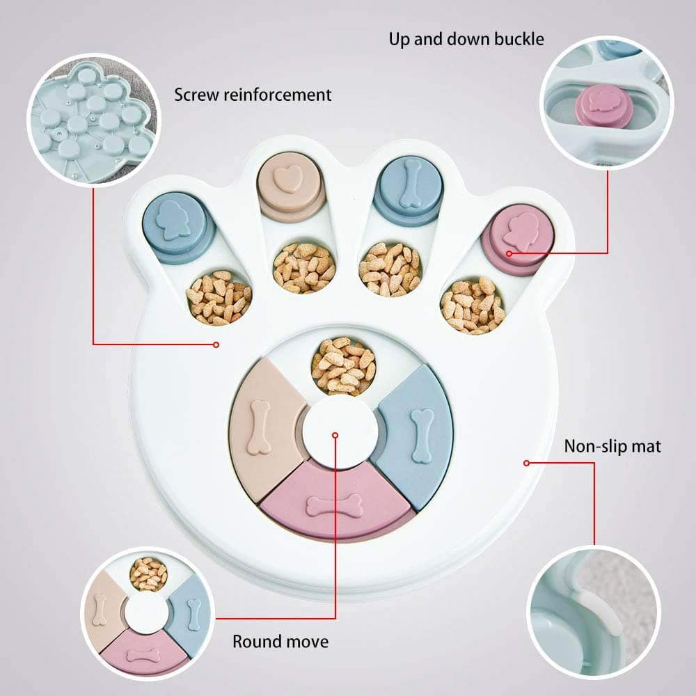 Pet Vogue Slow Feeder Paw Shaped Toy for Dogs and Cats (White) - Image 2