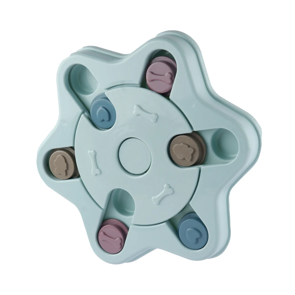 Pet Vogue Slow Feeder Puzzle Toy with Snack Dispenser for Dogs and Cats (Blue) - Image 2