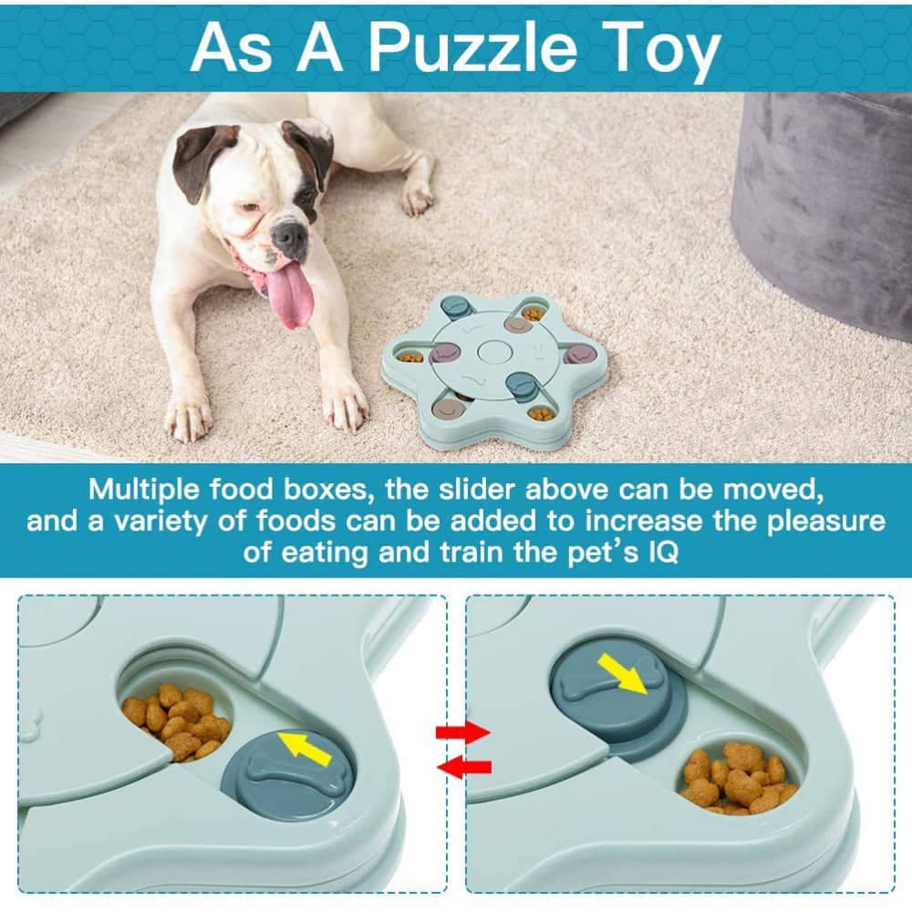 Pet Vogue Slow Feeder Puzzle Toy with Snack Dispenser for Dogs and Cats (Blue) - Image 7