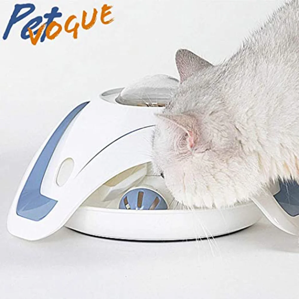 Pet Vogue Slow Feeder Toy with Bell for Cats (Blue/White) - Image 3