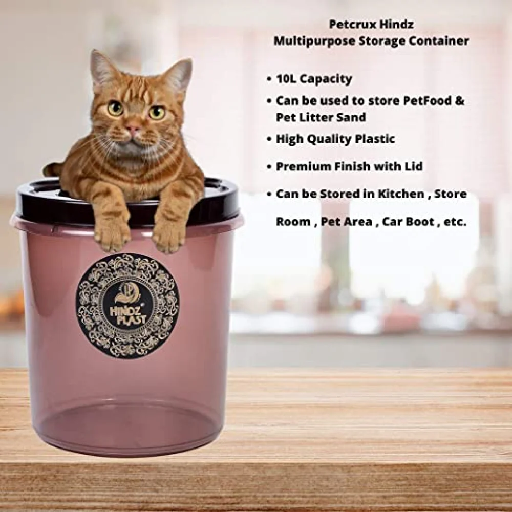 Petcrux Exclusive Brown Cat Litter Container - Image 3