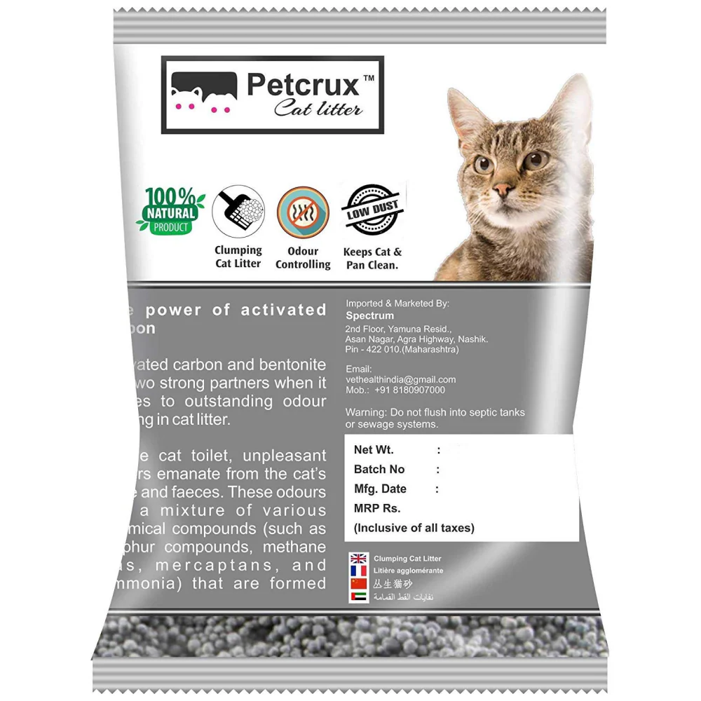 PetCrux Exclusive Scoopable Unscented Natural Activated Carbon Cat Litter - Image 2