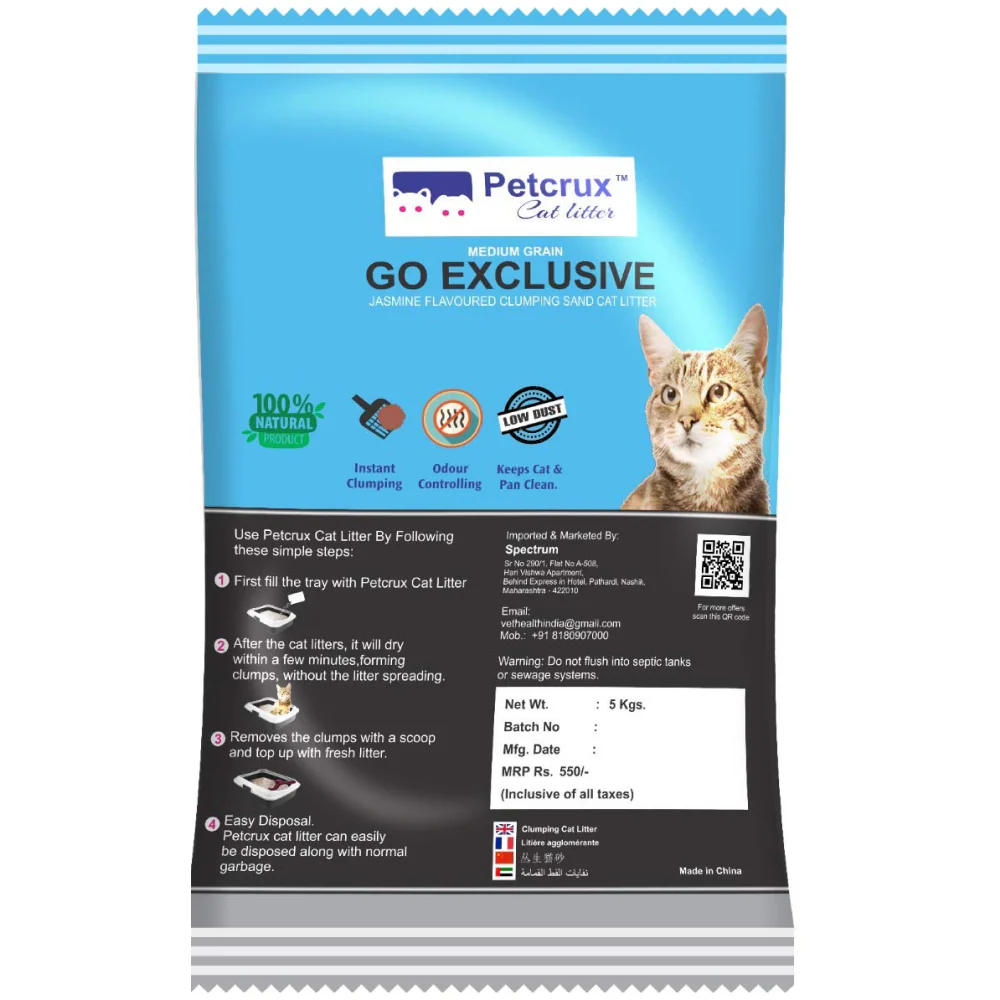 Petcrux Go Exclusive Scoopable Montonite Jasmine Cat Litter in Reusable Jute Bag - Image 2