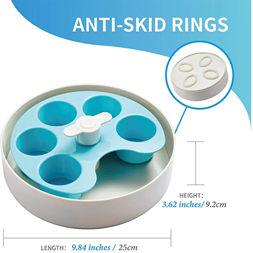 PetDreamHouse Medium Spin Interactive Feeder Palette for Dogs and Cats (Blue) - Image 2