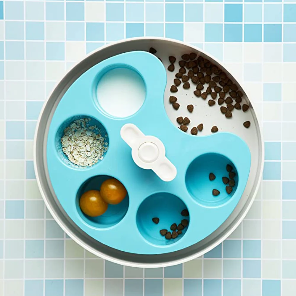 PetDreamHouse Medium Spin Interactive Feeder Palette for Dogs and Cats (Blue) - Image 3