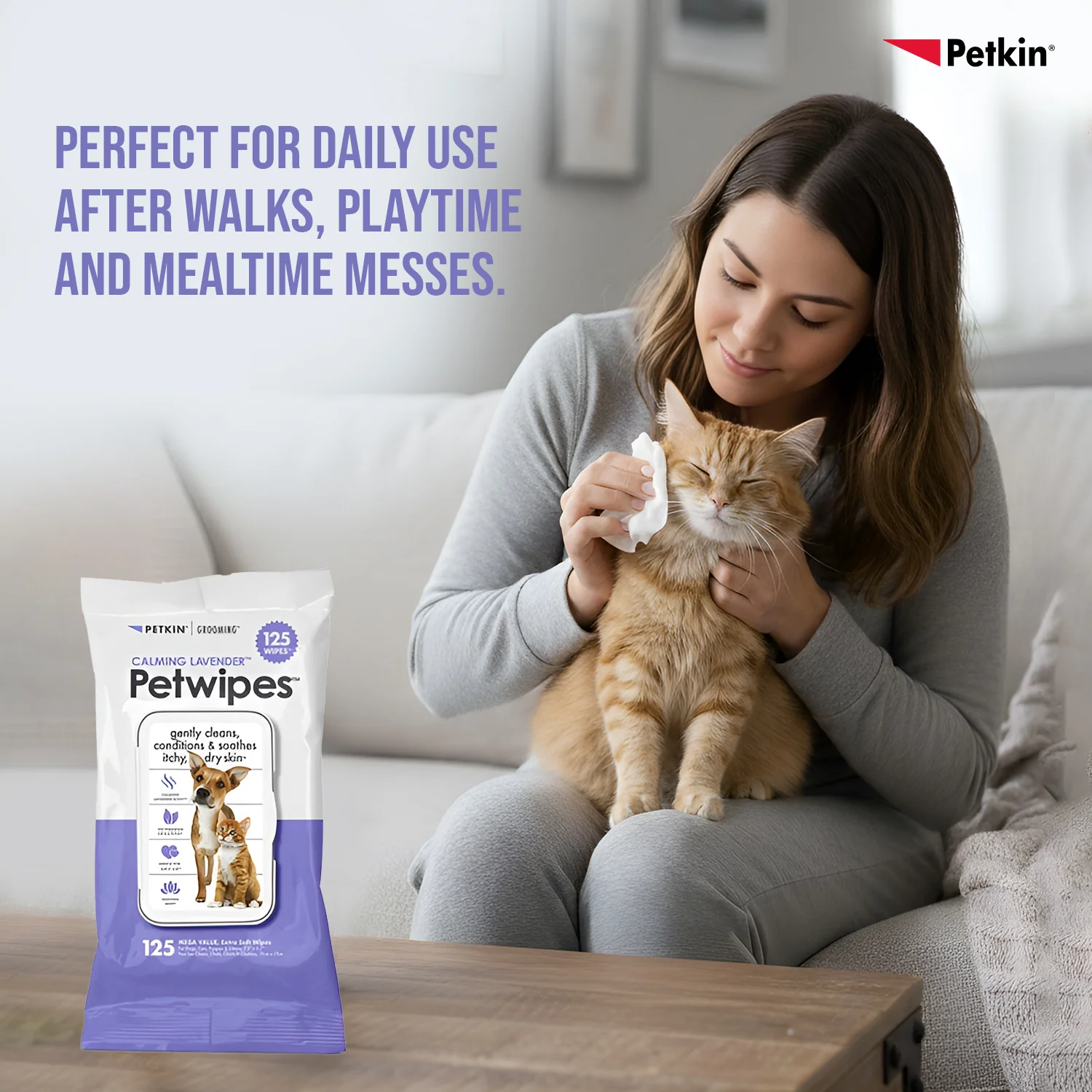 Petkin Calming Lavender Petwipes for Dogs and Cats - Image 6