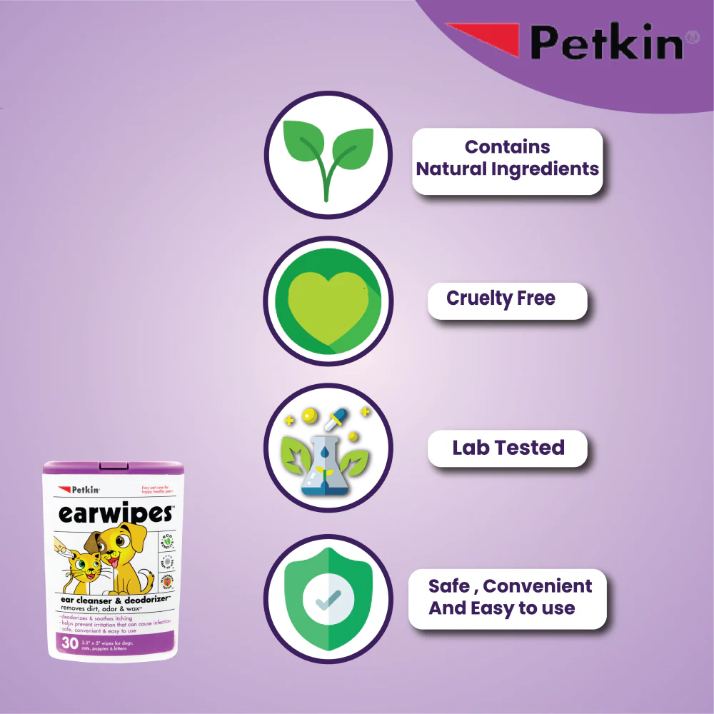 Petkin Ear Wipes for Dogs and Cats - Image 2