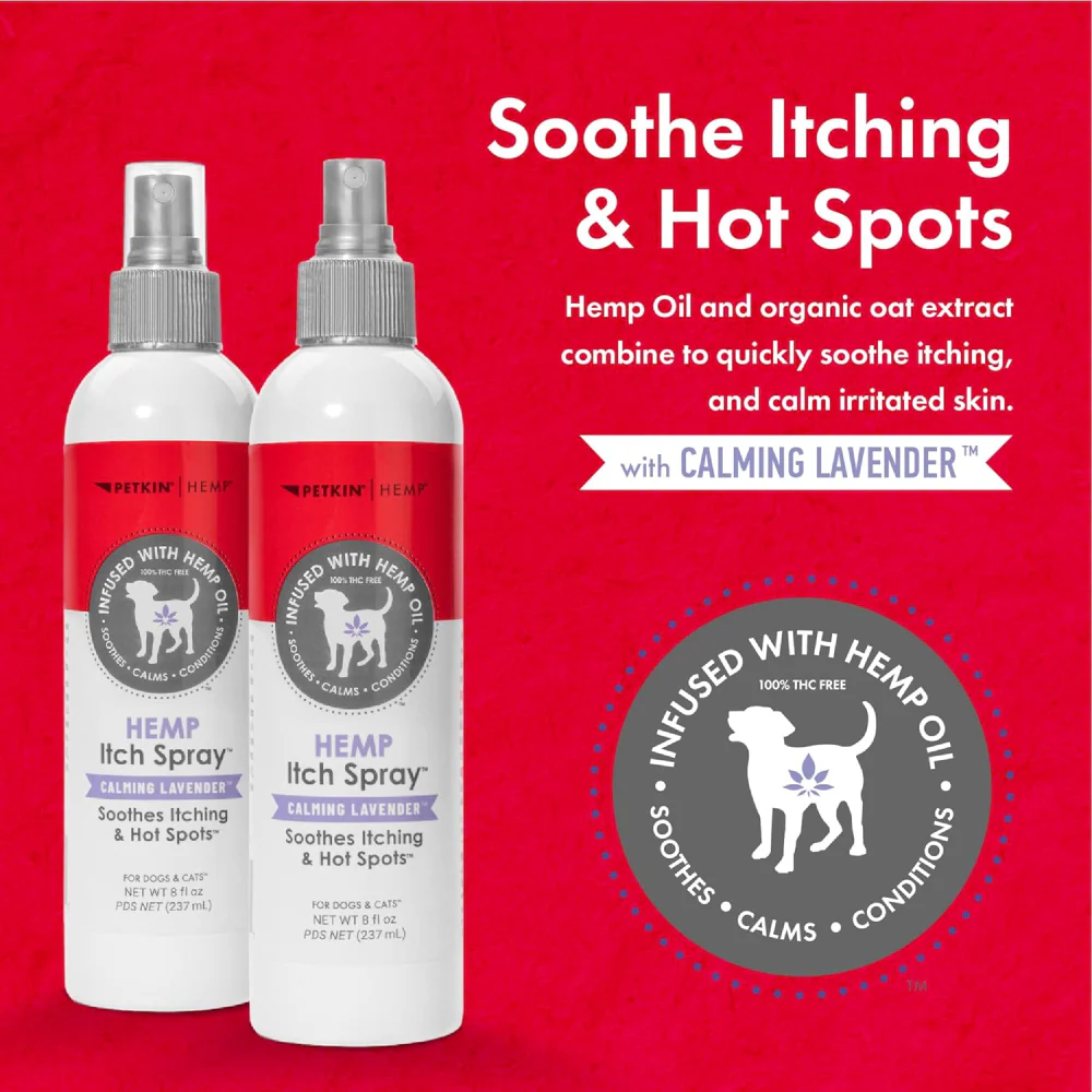 Petkin Lavender Hemp Calming itch Spray for Dogs and Cats - Image 2